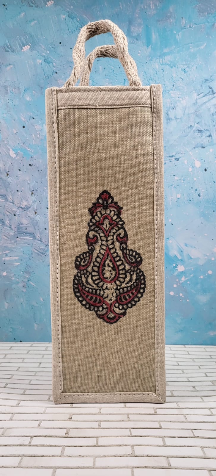 Maroon Paisley Handmade Water Bottle Cover