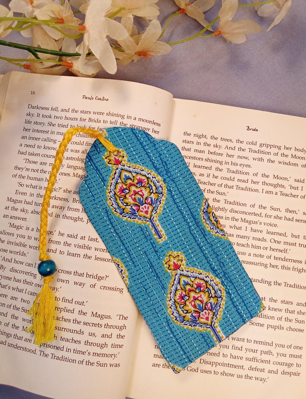 Flamingo Print Diary & Blue Motif Bookmark Desk Calm Set