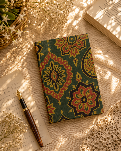 Ajrakh Print Green Handmade Diary