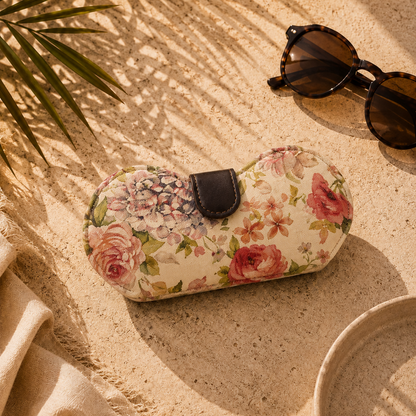Vintage Floral Print Handmade Sunglass Case