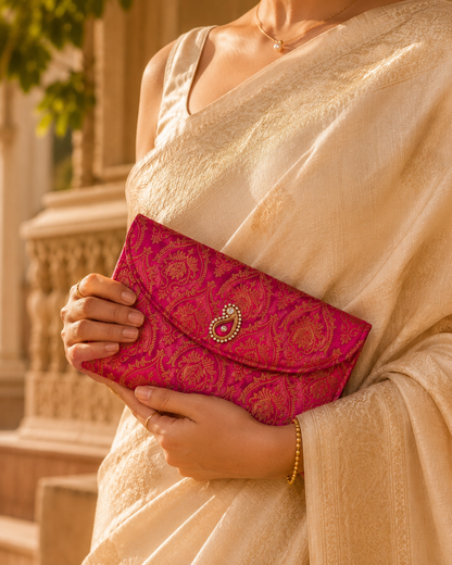 Pink Gold Handcrafted Clutch