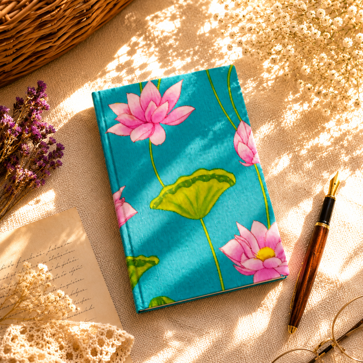 Pichwai Print Teal Handmade Diary