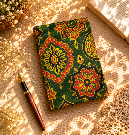 Ajrakh Print Green Handmade Diary