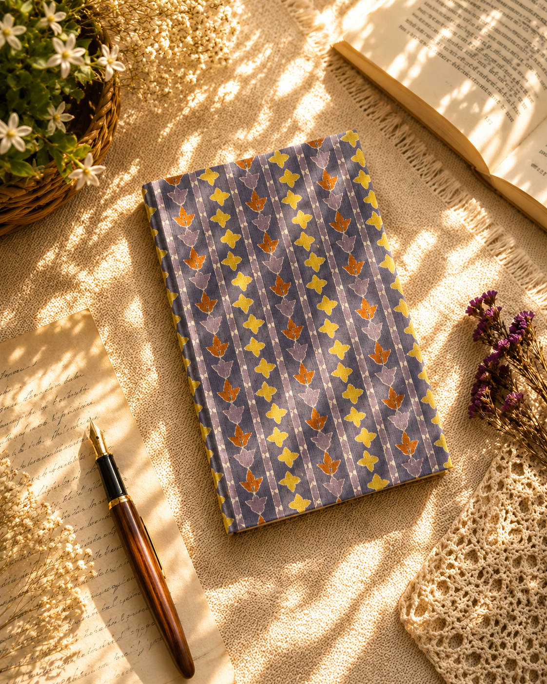 Digital Print Blue Handmade Diary