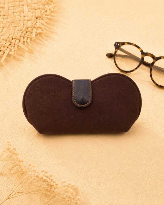 Solid Brown Handmade Sunglass Case