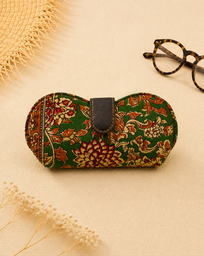Kalamkari Print Green Handmade Sunglass Case