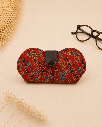 Kalamkari Print Red Handmade Sunglass Case