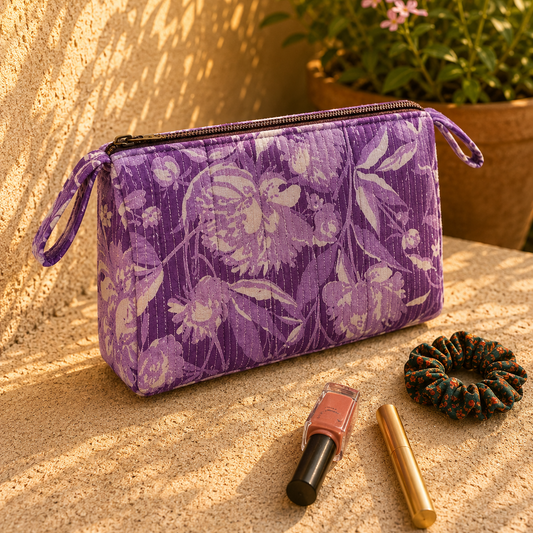 Floral Print Cotton Utility Pouch Kit