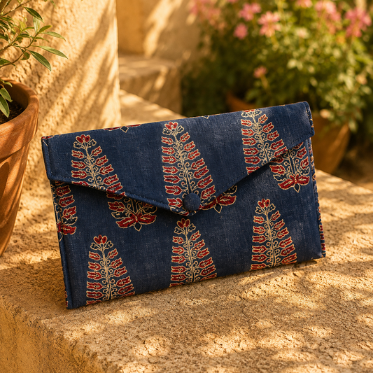 Ajrakh Print Cotton Clutch