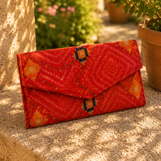 Warli Print Cotton Clutch