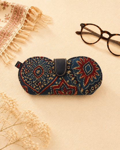 Indigo Floral Paisley Handmade Sunglass Case