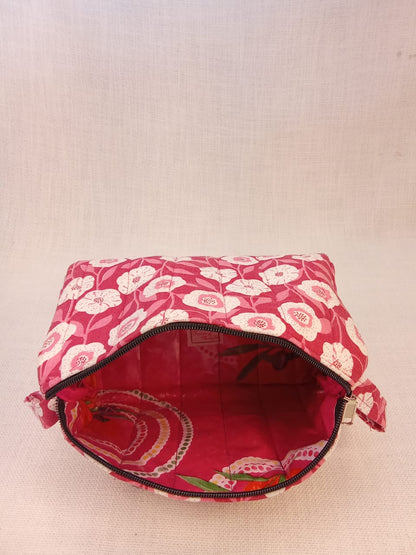 Red Floral Print Cotton Utility Kit
