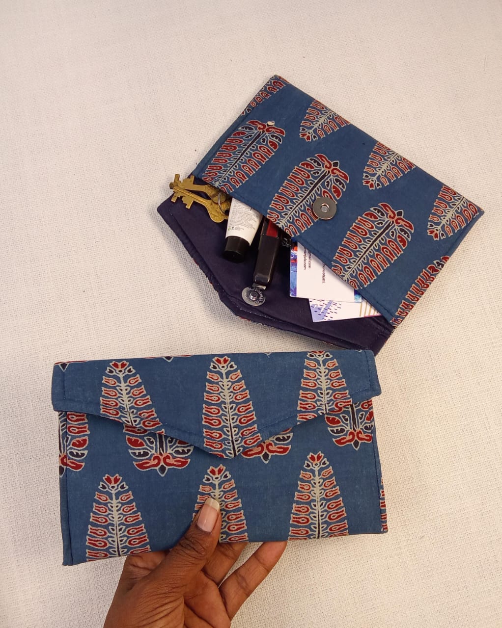 Ajrakh Print Cotton Clutch