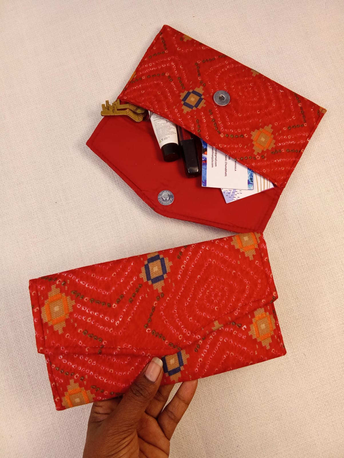 Warli Print Cotton Clutch
