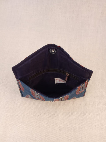 Ajrakh Print Cotton Clutch