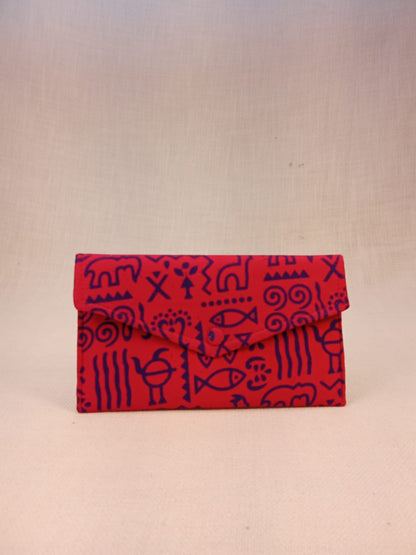 Indigo Abstract Block Print Sunglass Case & Warli Print Clutch Set
