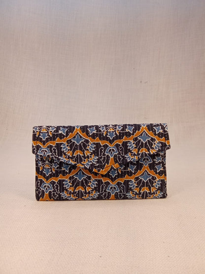 Floral Block Print Cotton Clutch