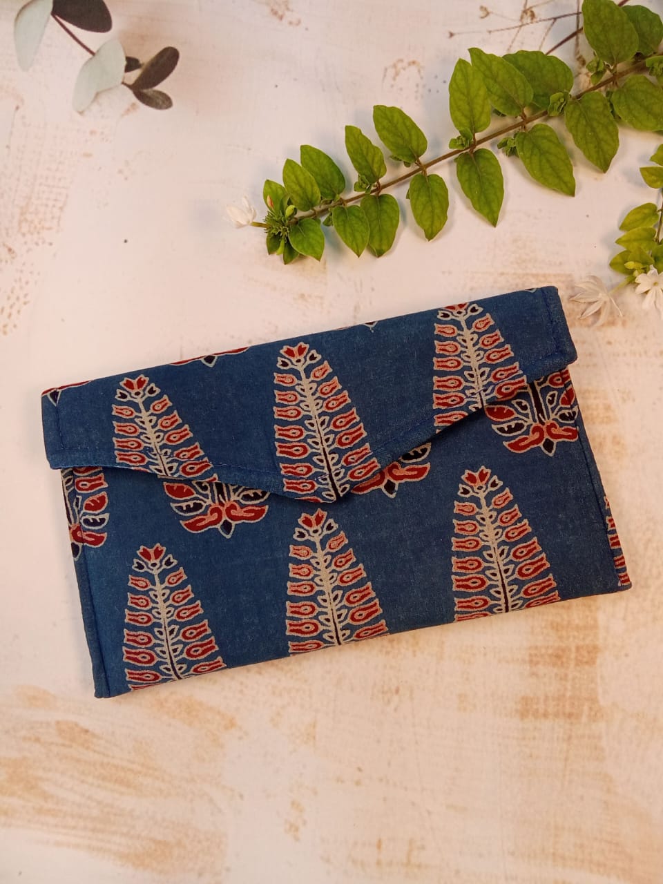 Ajrakh Print Cotton Clutch
