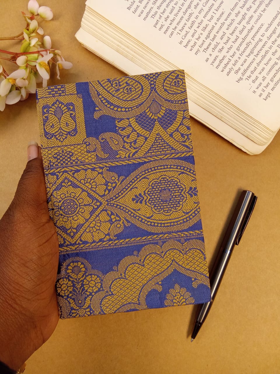 Kalamkari Print Blue Handmade Diary