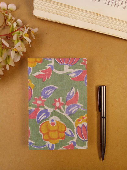 Floral Print Green Handmade Diary