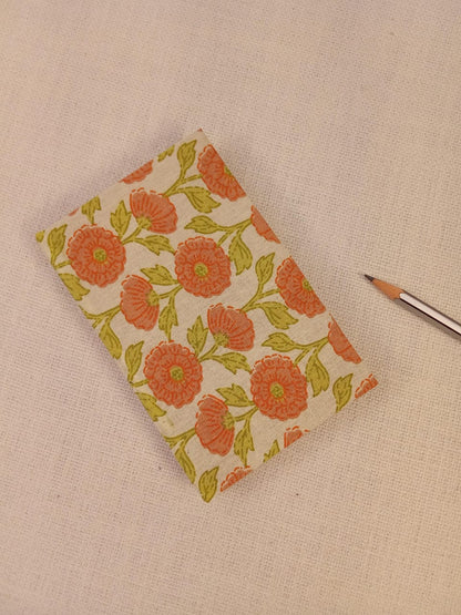Floral Print Cream Handmade Diary