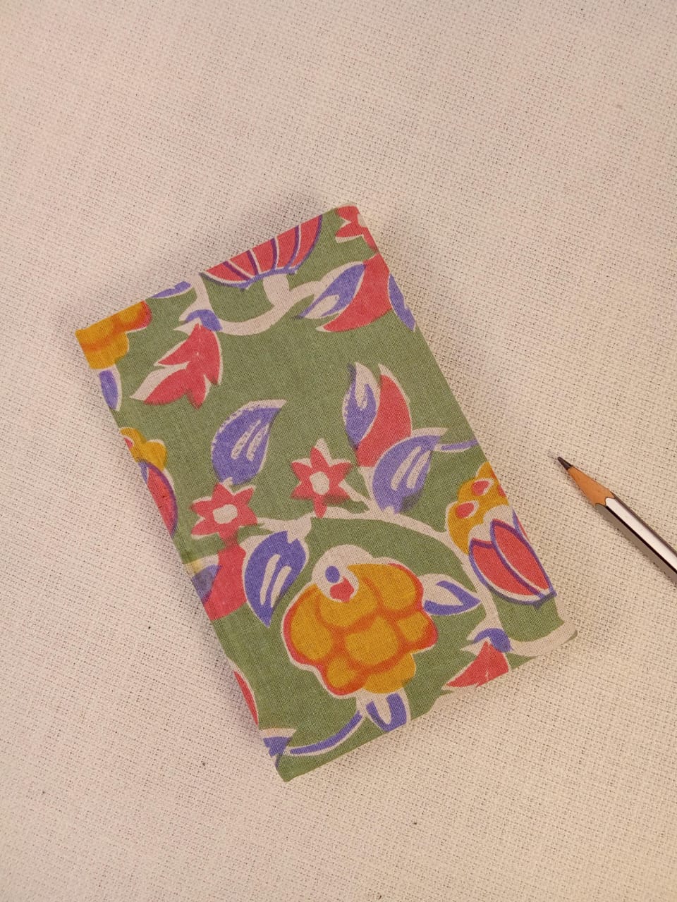 Floral Print Green Handmade Diary