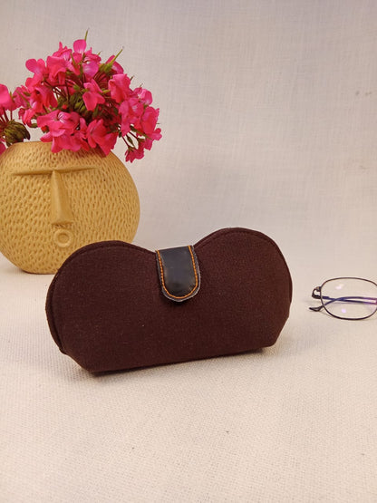 Solid Brown Handmade Sunglass Case