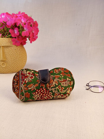 Kalamkari Print Green Handmade Sunglass Case