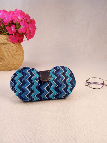 Blue Kantha Print Handmade Sunglass Case