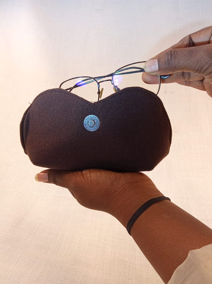 Solid Brown Handmade Sunglass Case