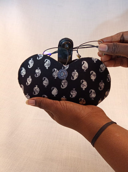 Black Bagh Print Handmade Sunglass Case