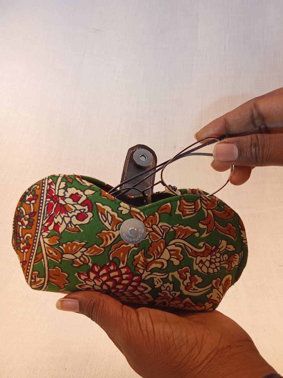 Kalamkari Print Green Handmade Sunglass Case