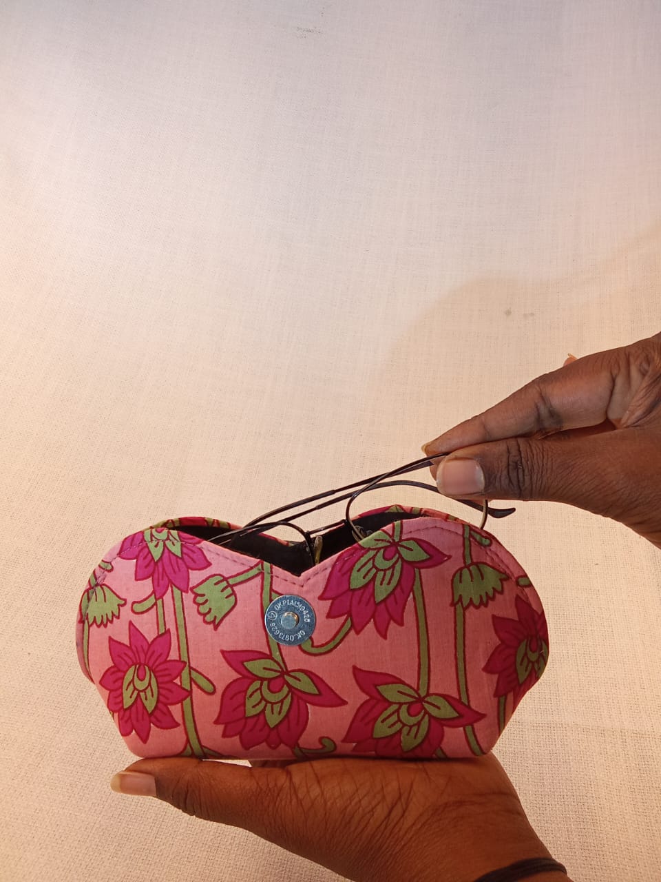 Pichwai Pink Lotus Print Handmade Sunglass Case