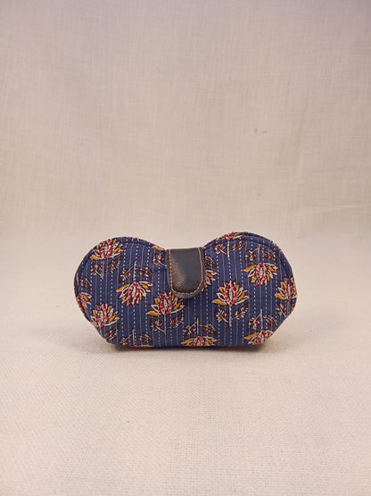 Kantha Block Print Sunglass Case & Blue Block Print Clutch Set