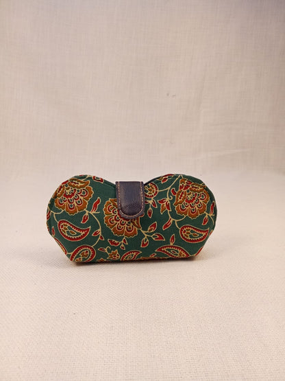 Kalamkari Print Sunglass Case & Blue Block Print Clutch Set