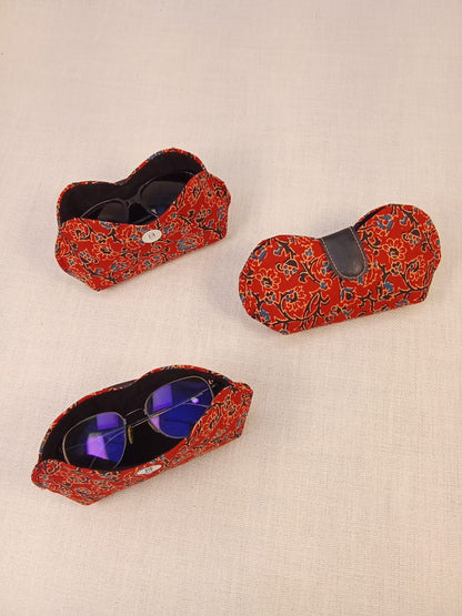 Kalamkari Print Red Handmade Sunglass Case
