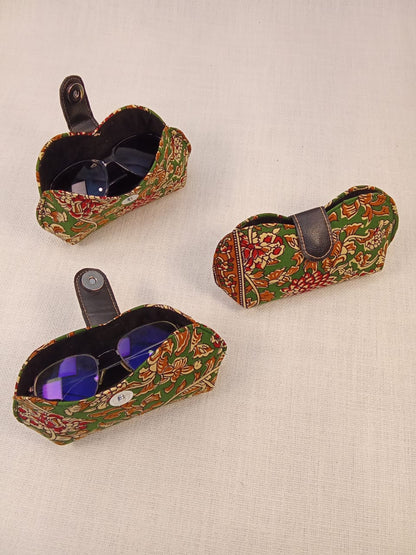 Kalamkari Print Green Handmade Sunglass Case