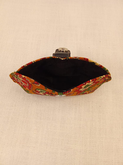 Kalamkari Print Orange Handmade Sunglass Case