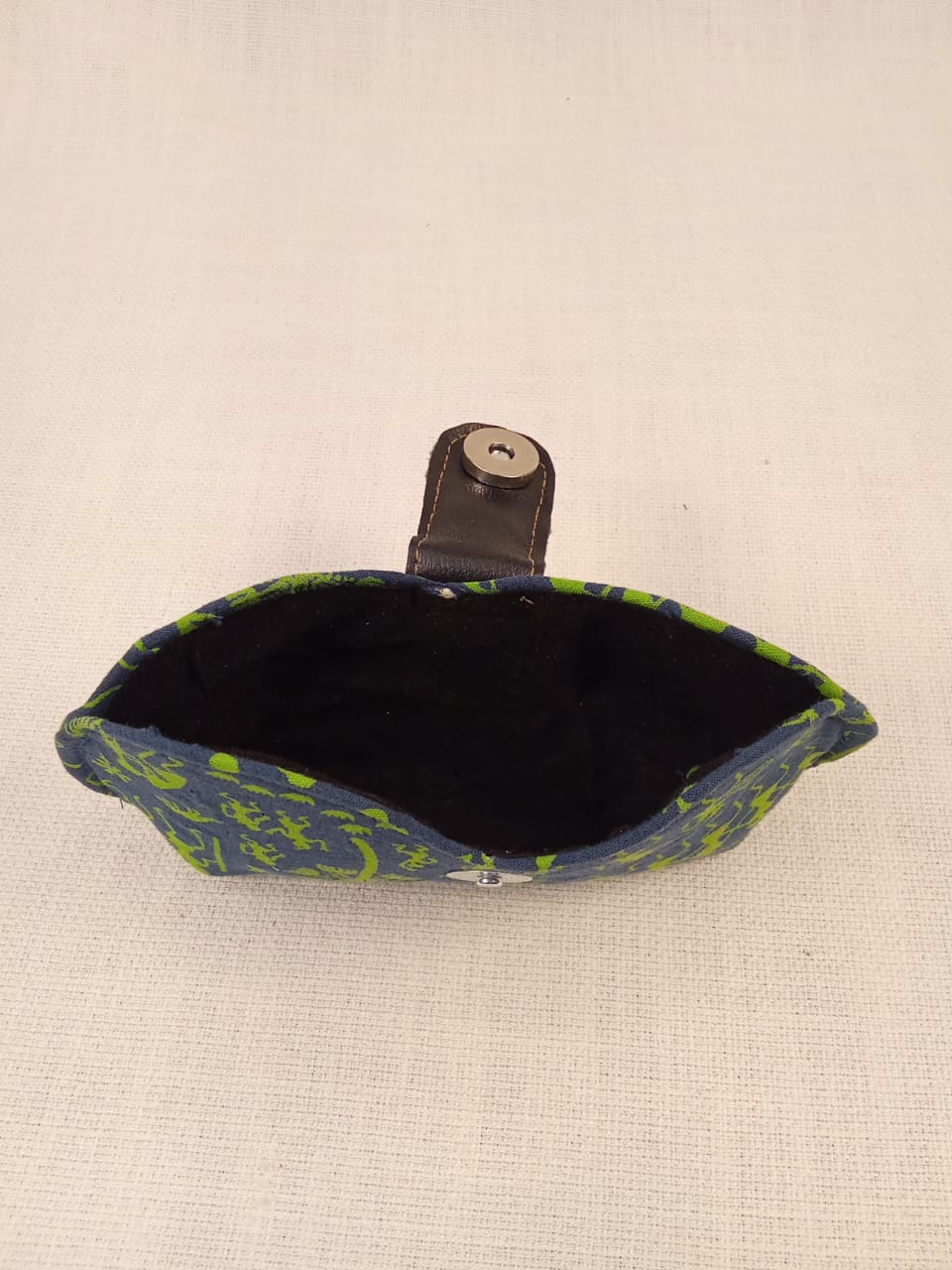 Warli Print Blue and Green Handmade Sunglass Case