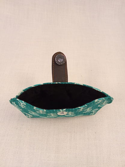 Block Print Teal Handmade Sunglass Case