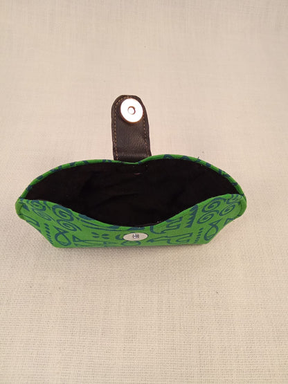 Warli Print Green Handmade Sunglass Case