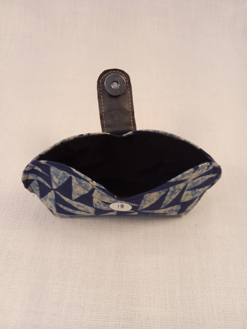 Indigo Geometric Print Handmade Sunglass Case