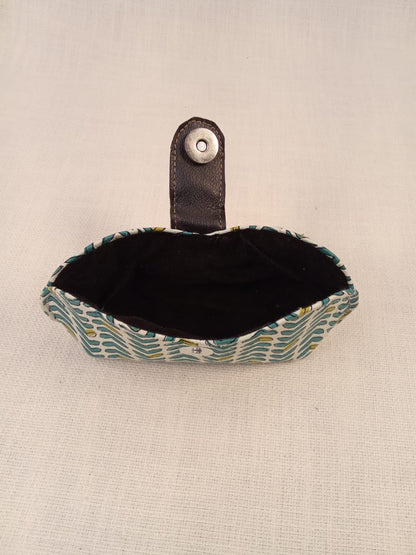 Green Chevron Print Handmade Sunglass Case