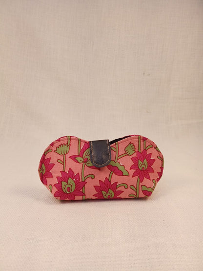 Pichwai Pink Lotus Print Handmade Sunglass Case