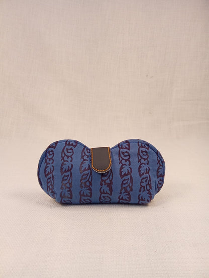 Indigo Vine Print Handmade Sunglass Case