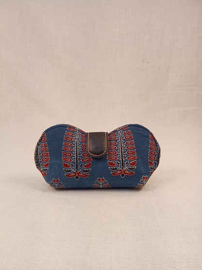 Ajrakh Print Blue & Red Handmade Sunglass Case