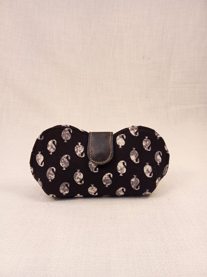 Black Bagh Print Handmade Sunglass Case