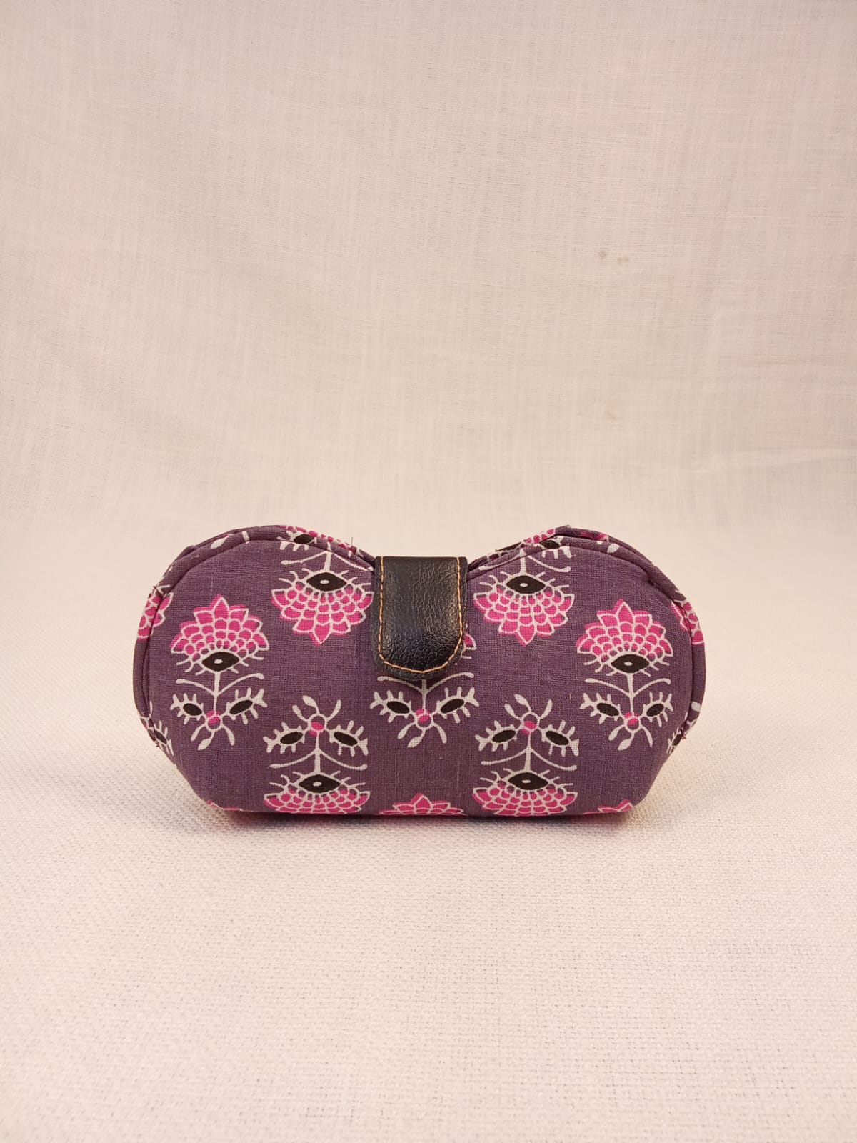 Block Print Purple Handmade Sunglass Case