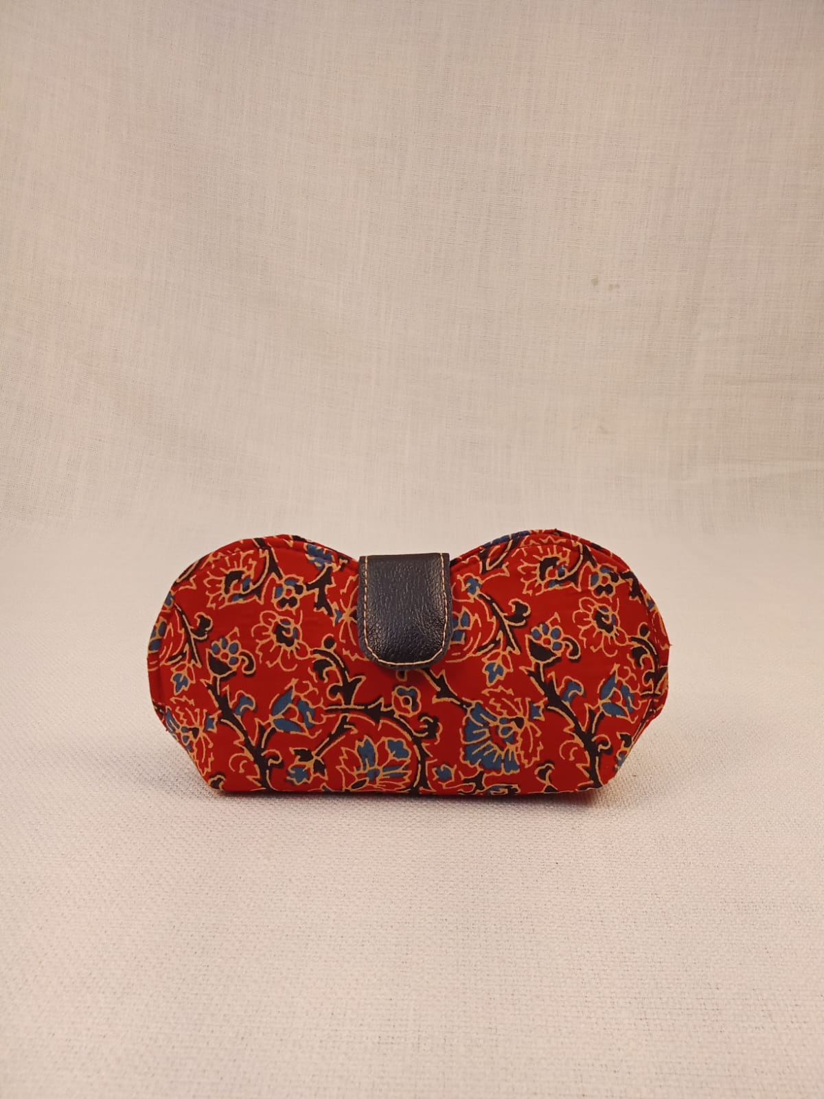 Set of Red Printed Diary, Red Floral Eyewear Case, Red Bandhani Clutch & Patchwork Coin Pouch - Work & Wonder