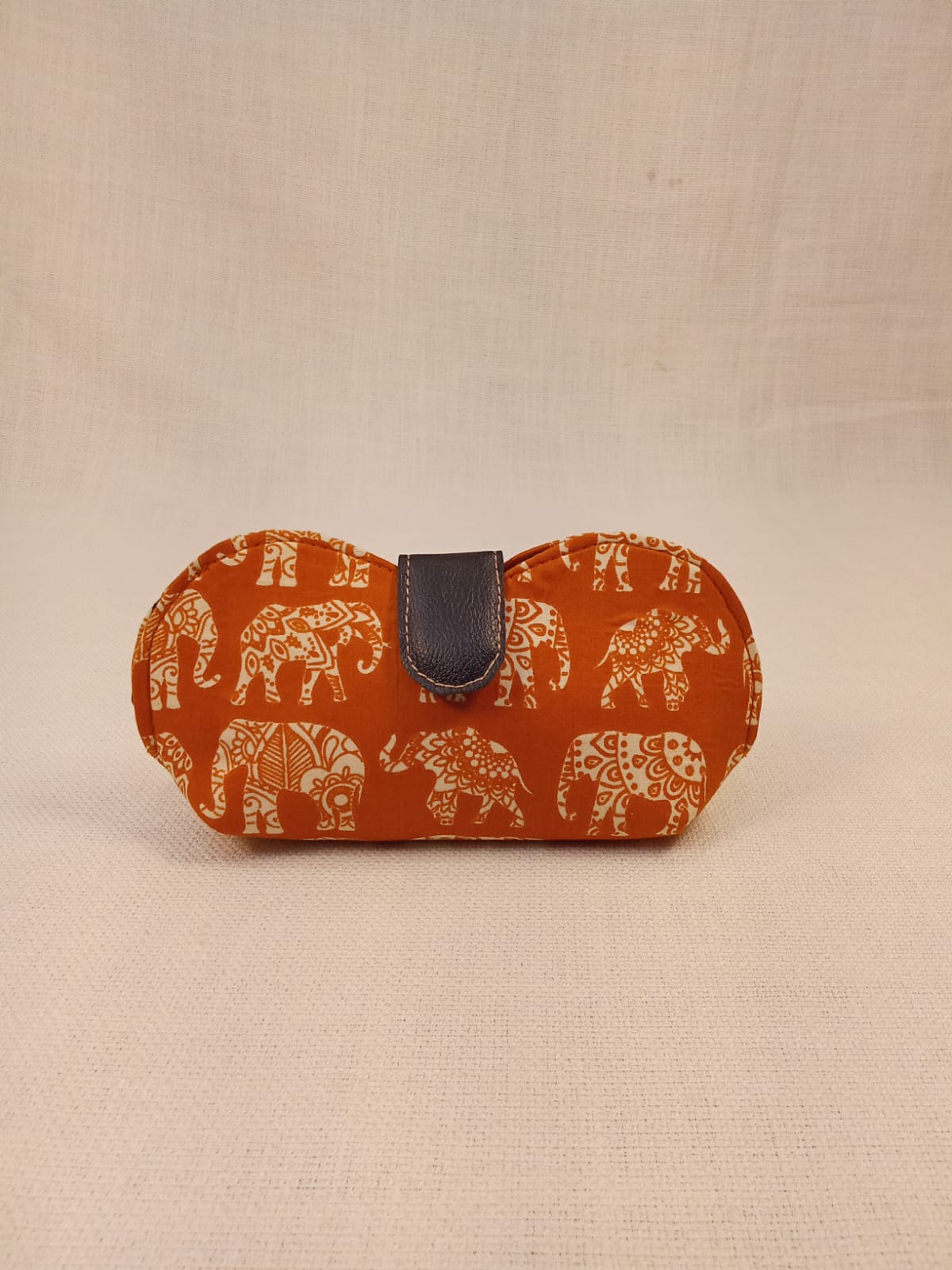Block Print Rust Handmade Sunglass Case